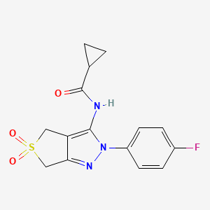 N-[2-(4-fluorophenyl)-5,5-dioxo-4,6-dihydrothieno[3,4-c]pyrazol-3-yl]cyclopropanecarboxamide