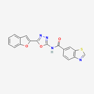 N-(5-(benzofuran-2-yl)-1,3,4-oxadiazol-2-yl)benzo[d]thiazole-6-carboxamide