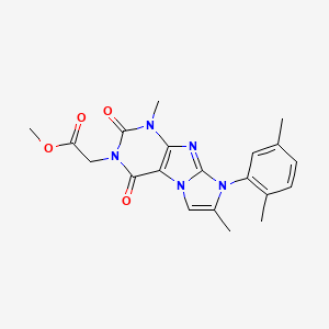 molecular formula C20H21N5O4 B2903941 Methyl 2-[6-(2,5-dimethylphenyl)-4,7-dimethyl-1,3-dioxopurino[7,8-a]imidazol-2-yl]acetate CAS No. 878728-01-9