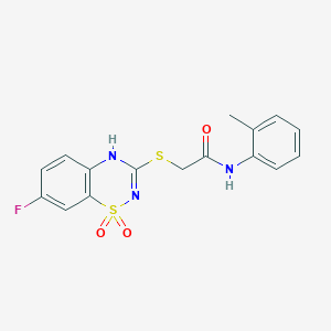 2-((7-fluoro-1,1-dioxido-4H-benzo[e][1,2,4]thiadiazin-3-yl)thio)-N-(o-tolyl)acetamide