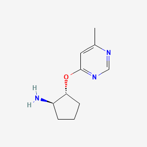 molecular formula C10H15N3O B2903955 (1R,2R)-2-(6-Methylpyrimidin-4-yl)oxycyclopentan-1-amine CAS No. 2277263-70-2