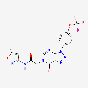 molecular formula C17H12F3N7O4 B2903956 N-(5-methylisoxazol-3-yl)-2-(7-oxo-3-(4-(trifluoromethoxy)phenyl)-3H-[1,2,3]triazolo[4,5-d]pyrimidin-6(7H)-yl)acetamide CAS No. 893929-09-4