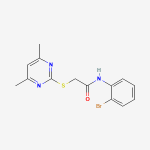 molecular formula C14H14BrN3OS B2903959 N-(2-bromophenyl)-2-[(4,6-dimethyl-2-pyrimidinyl)sulfanyl]acetamide CAS No. 327047-27-8