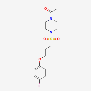 molecular formula C15H21FN2O4S B2903963 1-(4-((3-(4-Fluorophenoxy)propyl)sulfonyl)piperazin-1-yl)ethanone CAS No. 946265-85-6