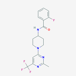 2-fluoro-N-{1-[2-methyl-6-(trifluoromethyl)pyrimidin-4-yl]piperidin-4-yl}benzamide