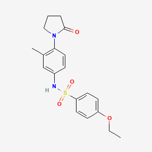 molecular formula C19H22N2O4S B2903970 4-ethoxy-N-(3-methyl-4-(2-oxopyrrolidin-1-yl)phenyl)benzenesulfonamide CAS No. 942012-66-0