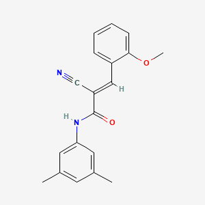 molecular formula C19H18N2O2 B2903972 (2E)-2-cyano-N-(3,5-dimethylphenyl)-3-(2-methoxyphenyl)acrylamide CAS No. 342590-32-3