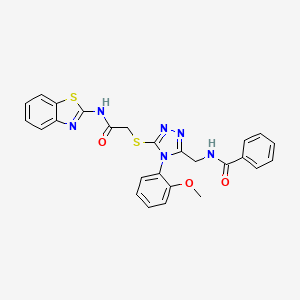 N-((5-((2-(benzo[d]thiazol-2-ylamino)-2-oxoethyl)thio)-4-(2-methoxyphenyl)-4H-1,2,4-triazol-3-yl)methyl)benzamide
