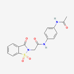 N-(4-acetamidophenyl)-2-(1,1,3-trioxo-1,2-benzothiazol-2-yl)acetamide