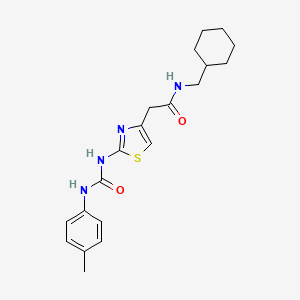 molecular formula C20H26N4O2S B2903987 N-(cyclohexylmethyl)-2-(2-(3-(p-tolyl)ureido)thiazol-4-yl)acetamide CAS No. 923245-04-9