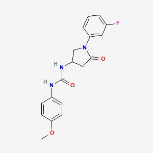 molecular formula C18H18FN3O3 B2903989 1-(1-(3-Fluorophenyl)-5-oxopyrrolidin-3-yl)-3-(4-methoxyphenyl)urea CAS No. 894029-82-4
