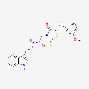 molecular formula C23H21N3O3S2 B2903994 N-[2-(1H-indol-3-yl)ethyl]-2-[(5Z)-5-(3-methoxybenzylidene)-4-oxo-2-thioxo-1,3-thiazolidin-3-yl]acetamide CAS No. 900135-25-3