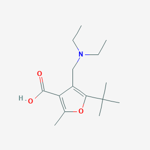 molecular formula C15H25NO3 B2904000 5-tert-Butyl-4-diethylaminomethyl-2-methyl-furan-3-carboxylic acid CAS No. 435341-89-2