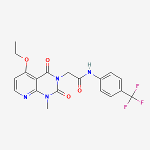 molecular formula C19H17F3N4O4 B2904004 2-(5-ethoxy-1-methyl-2,4-dioxo-1,2-dihydropyrido[2,3-d]pyrimidin-3(4H)-yl)-N-(4-(trifluoromethyl)phenyl)acetamide CAS No. 1005304-46-0