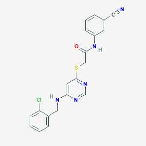 2-((6-((2-chlorobenzyl)amino)pyrimidin-4-yl)thio)-N-(3-cyanophenyl)acetamide