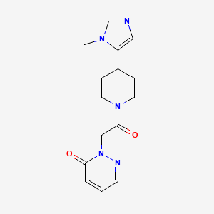 molecular formula C15H19N5O2 B2904023 2-[2-[4-(3-Methylimidazol-4-yl)piperidin-1-yl]-2-oxoethyl]pyridazin-3-one CAS No. 2310157-09-4