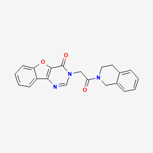 molecular formula C21H17N3O3 B2904026 3-(2-(3,4-dihydroisoquinolin-2(1H)-yl)-2-oxoethyl)benzofuro[3,2-d]pyrimidin-4(3H)-one CAS No. 848905-64-6