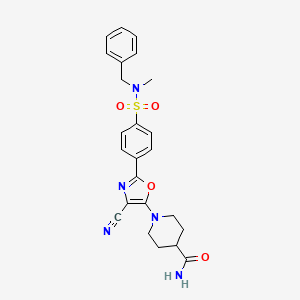 1-(2-{4-[Benzyl(methyl)sulfamoyl]phenyl}-4-cyano-1,3-oxazol-5-yl)piperidine-4-carboxamide