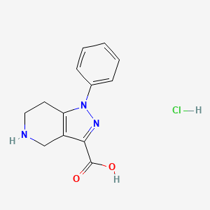 molecular formula C13H14ClN3O2 B2904033 1-phenyl-1H,4H,5H,6H,7H-pyrazolo[4,3-c]pyridine-3-carboxylic acid hydrochloride CAS No. 1706432-02-1