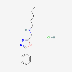 molecular formula C14H20ClN3O B2904035 Pentyl-(5-phenyl-[1,3,4]oxadiazol-2-ylmethyl)-amine hydrochloride CAS No. 1185403-96-6