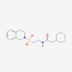 molecular formula C19H28N2O3S B2904036 2-cyclohexyl-N-[2-(3,4-dihydroisoquinolin-2(1H)-ylsulfonyl)ethyl]acetamide CAS No. 922036-08-6