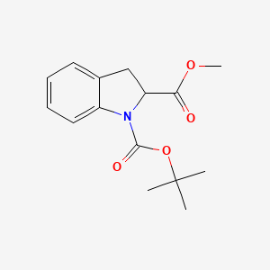 molecular formula C15H19NO4 B2904038 1-(Tert-butyl) 2-methyl 1,2-indolinedicarboxylate CAS No. 186704-03-0