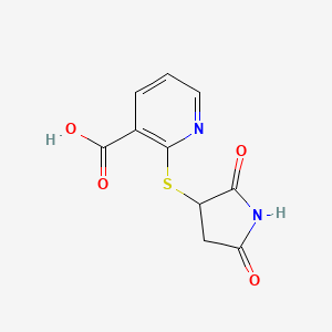 molecular formula C10H8N2O4S B2904039 2-(2,5-Dioxo-pyrrolidin-3-ylsulfanyl)-nicotinic acid CAS No. 626222-53-5