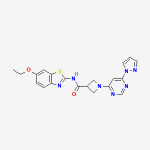 1-(6-(1H-pyrazol-1-yl)pyrimidin-4-yl)-N-(6-ethoxybenzo[d]thiazol-2-yl)azetidine-3-carboxamide