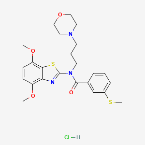 molecular formula C24H30ClN3O4S2 B2904053 N-(4,7-dimethoxybenzo[d]thiazol-2-yl)-3-(methylthio)-N-(3-morpholinopropyl)benzamide hydrochloride CAS No. 1215514-72-9