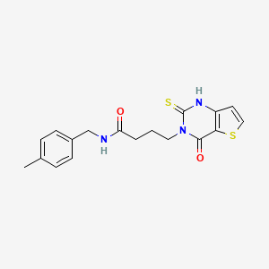 molecular formula C18H19N3O2S2 B2904057 N-(4-methylbenzyl)-4-(4-oxo-2-thioxo-1,4-dihydrothieno[3,2-d]pyrimidin-3(2H)-yl)butanamide CAS No. 688340-10-5