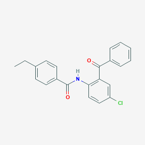 molecular formula C22H18ClNO2 B290406 N-(2-benzoyl-4-chlorophenyl)-4-ethylbenzamide 