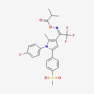 [(E)-[2,2,2-trifluoro-1-[1-(4-fluorophenyl)-2-methyl-5-(4-methylsulfonylphenyl)pyrrol-3-yl]ethylidene]amino] 2-methylpropanoate