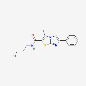 molecular formula C17H19N3O2S B2904065 N-(3-methoxypropyl)-3-methyl-6-phenylimidazo[2,1-b]thiazole-2-carboxamide CAS No. 852133-03-0