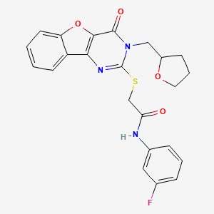 N-(3-fluorophenyl)-2-{[4-oxo-3-(tetrahydrofuran-2-ylmethyl)-3,4-dihydro[1]benzofuro[3,2-d]pyrimidin-2-yl]sulfanyl}acetamide