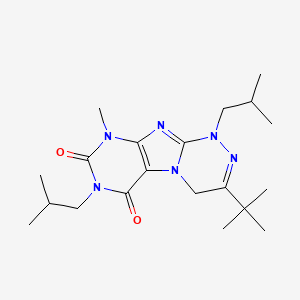 molecular formula C20H32N6O2 B2904073 3-Tert-butyl-9-methyl-1,7-bis(2-methylpropyl)-4H-purino[8,7-c][1,2,4]triazine-6,8-dione CAS No. 898443-53-3