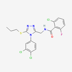2-chloro-N-{[4-(3,4-dichlorophenyl)-5-(propylsulfanyl)-4H-1,2,4-triazol-3-yl]methyl}-6-fluorobenzamide