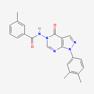 molecular formula C21H19N5O2 B2904091 N-(1-(3,4-dimethylphenyl)-4-oxo-1H-pyrazolo[3,4-d]pyrimidin-5(4H)-yl)-3-methylbenzamide CAS No. 899738-03-5