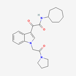 N-cycloheptyl-2-oxo-2-[1-(2-oxo-2-pyrrolidin-1-ylethyl)indol-3-yl]acetamide