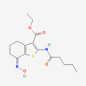 ethyl (7Z)-7-(hydroxyimino)-2-(pentanoylamino)-4,5,6,7-tetrahydro-1-benzothiophene-3-carboxylate