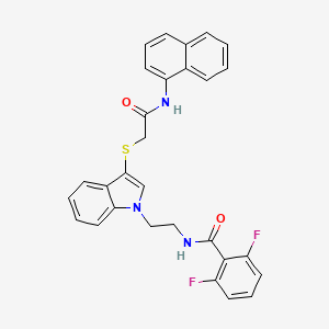 2,6-difluoro-N-(2-(3-((2-(naphthalen-1-ylamino)-2-oxoethyl)thio)-1H-indol-1-yl)ethyl)benzamide
