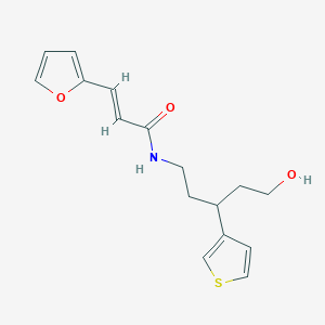 (E)-3-(furan-2-yl)-N-(5-hydroxy-3-(thiophen-3-yl)pentyl)acrylamide