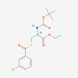 Ethyl 2-[(tert-butoxycarbonyl)amino]-3-[(3-chlorobenzoyl)sulfanyl]propanoate