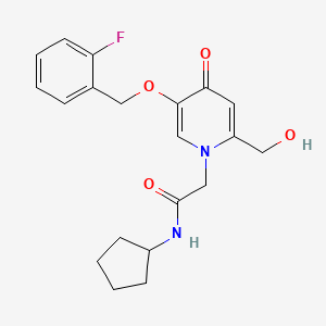 N-cyclopentyl-2-(5-((2-fluorobenzyl)oxy)-2-(hydroxymethyl)-4-oxopyridin-1(4H)-yl)acetamide