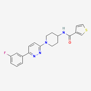 molecular formula C20H19FN4OS B2904129 N-(1-(6-(3-fluorophenyl)pyridazin-3-yl)piperidin-4-yl)thiophene-3-carboxamide CAS No. 1396856-99-7