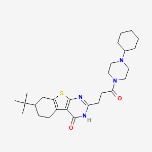 7-tert-butyl-2-[3-(4-cyclohexylpiperazin-1-yl)-3-oxopropyl]-5,6,7,8-tetrahydro[1]benzothieno[2,3-d]pyrimidin-4(3H)-one