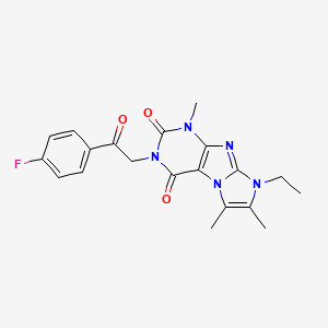 molecular formula C20H20FN5O3 B2904137 6-Ethyl-2-[2-(4-fluorophenyl)-2-oxoethyl]-4,7,8-trimethylpurino[7,8-a]imidazole-1,3-dione CAS No. 878722-02-2