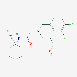molecular formula C19H25Cl2N3O2 B2904147 N-(1-cyanocyclohexyl)-2-{[(3,4-dichlorophenyl)methyl](3-hydroxypropyl)amino}acetamide CAS No. 1389572-02-4