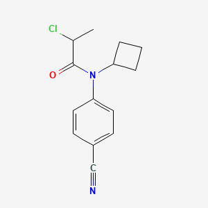 molecular formula C14H15ClN2O B2904158 2-Chloro-N-(4-cyanophenyl)-N-cyclobutylpropanamide CAS No. 2411262-98-9