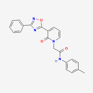 molecular formula C22H18N4O3 B2904164 N-(4-甲基苯基)-2-[2-氧代-3-(3-苯基-1,2,4-恶二唑-5-基)吡啶-1(2H)-基]乙酰胺 CAS No. 1105249-52-2
