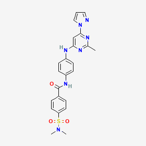 4-(N,N-dimethylsulfamoyl)-N-(4-((2-methyl-6-(1H-pyrazol-1-yl)pyrimidin-4-yl)amino)phenyl)benzamide